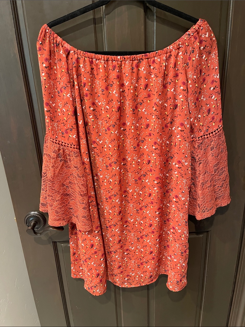 miami Orange Floral Off-Shoulder Mini Dress
